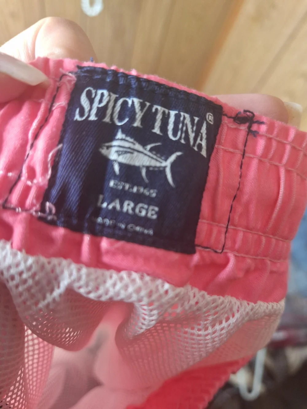 Men's Gradient Pink to Blue Palm-Print Swim Trunks Size Large